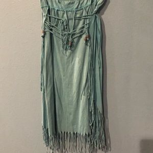 Stone washed fringe Dress Or Skirt
